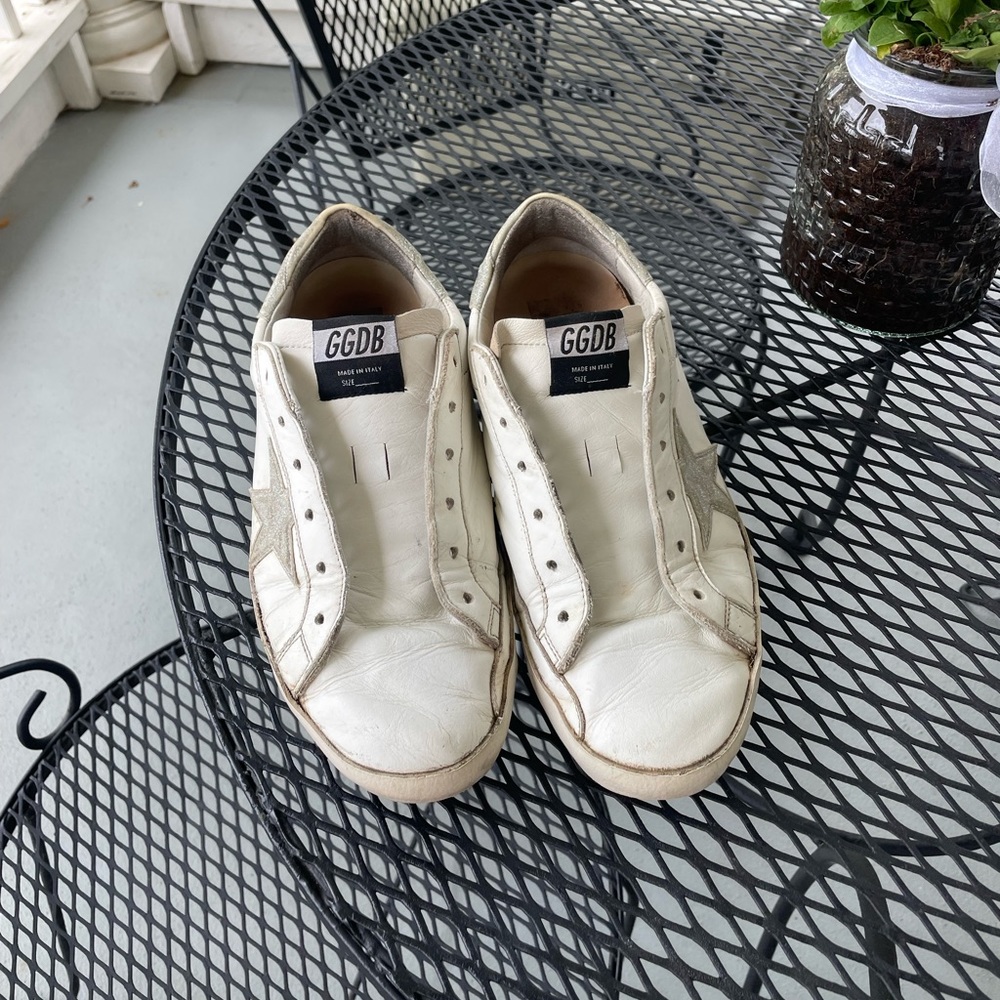 Golden Goose Superstar White Silver Glitter w/o laces